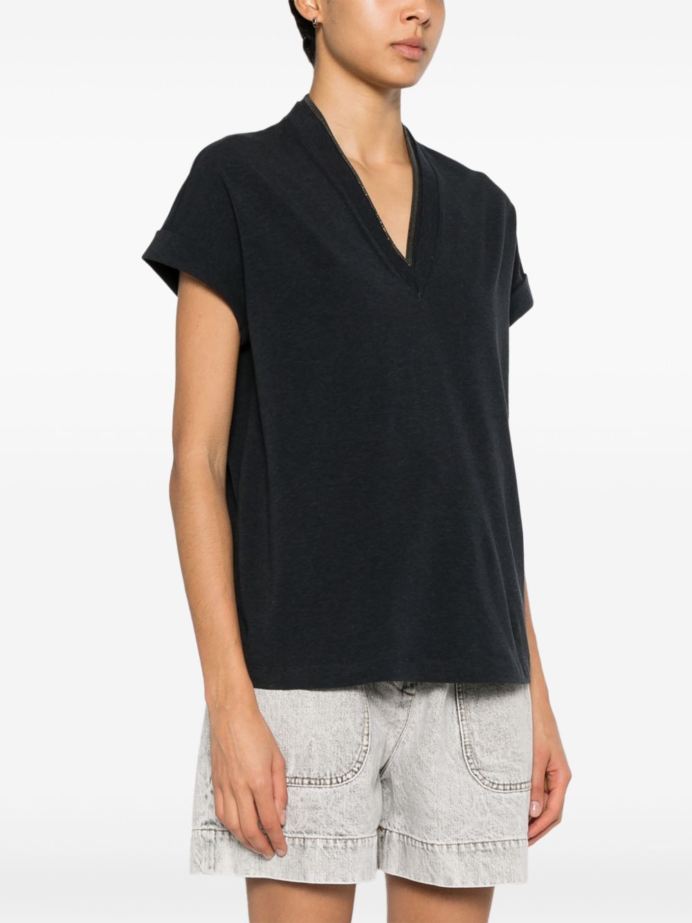Brunello Cucinelli Grey T-Shirt And Polo Glam Steals