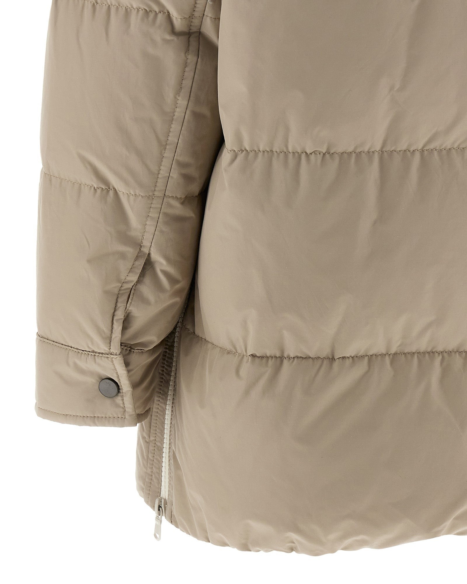 Brunello Cucinelli Knitted Neck Down Jacket Glam Steals