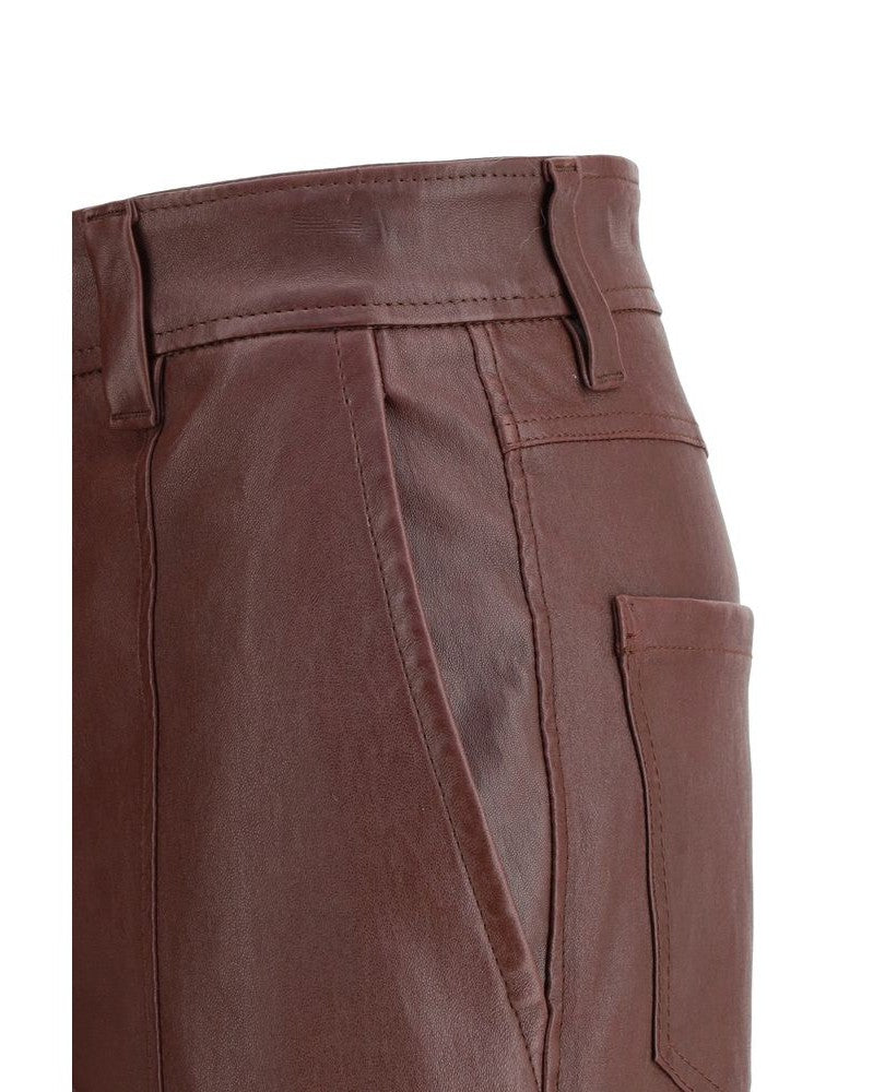 Brunello Cucinelli Leather Bordeaux Pant Glam Steals