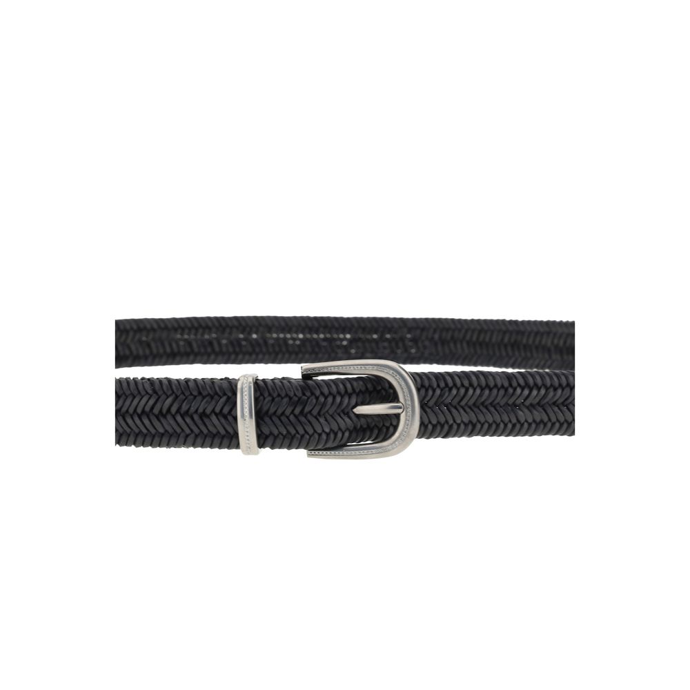 Brunello Cucinelli Leather Braided Stretch Belt Glam Steals