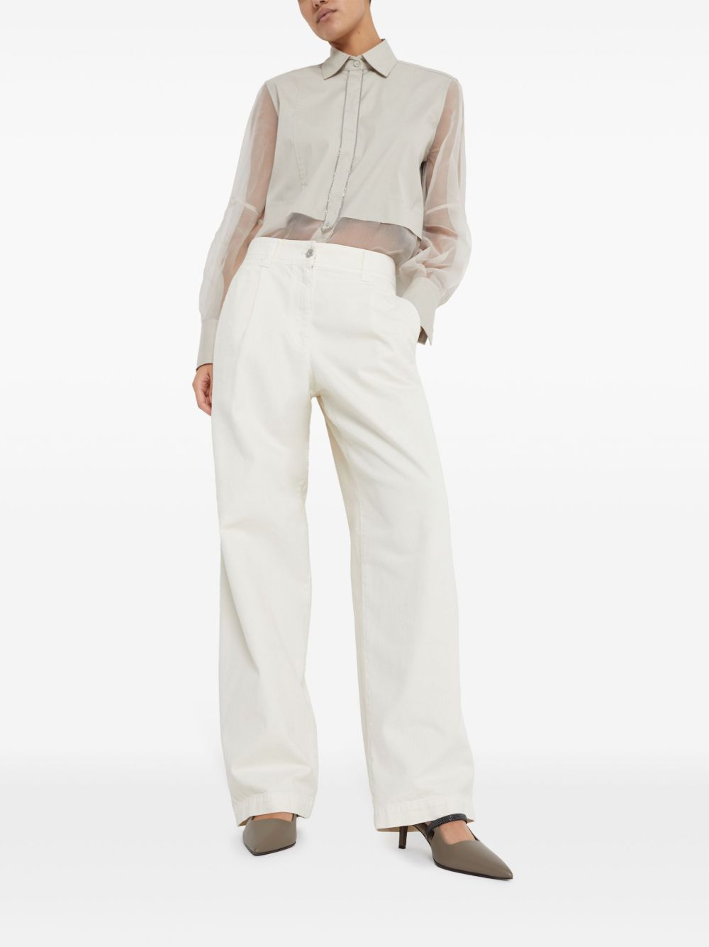 Brunello Cucinelli Leather City Heels in Nappa with Shiny Strap Glam Steals