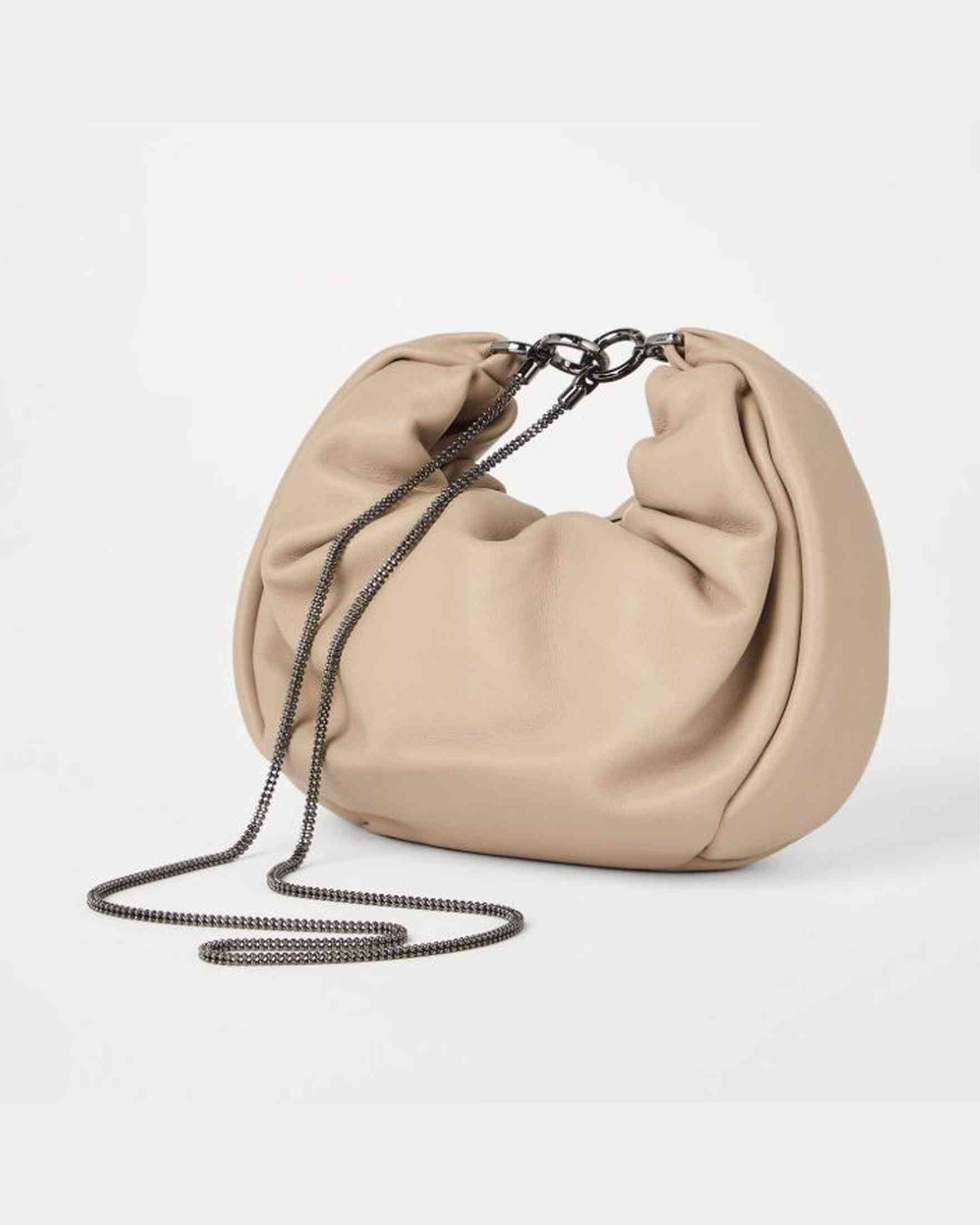Brunello Cucinelli Monili Shoulder Bag with Chain Glam Steals
