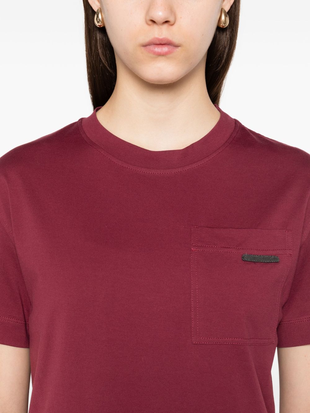Brunello Cucinelli Red T-shirt Glam Steals