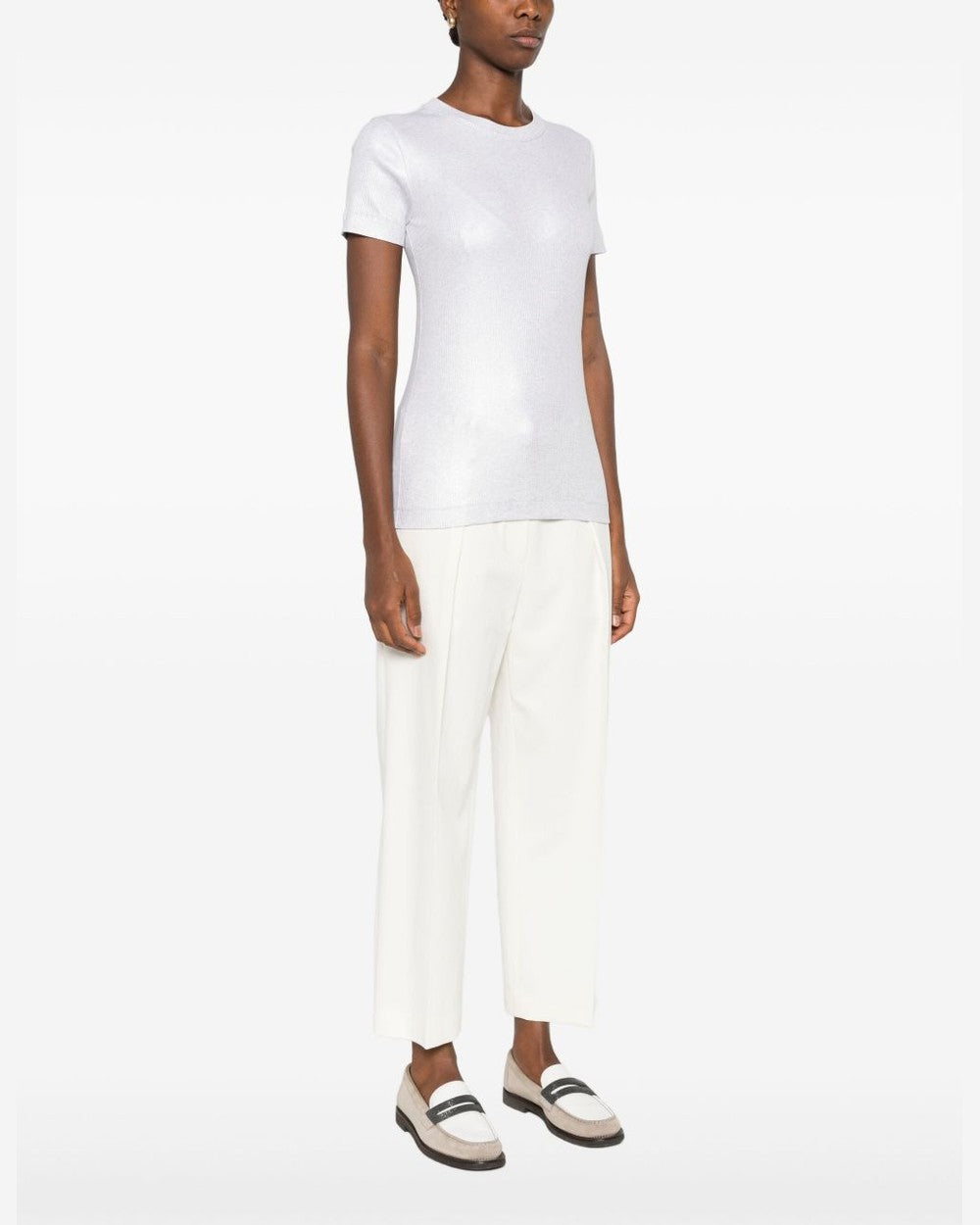 Brunello Cucinelli Silver T-shirt Glam Steals