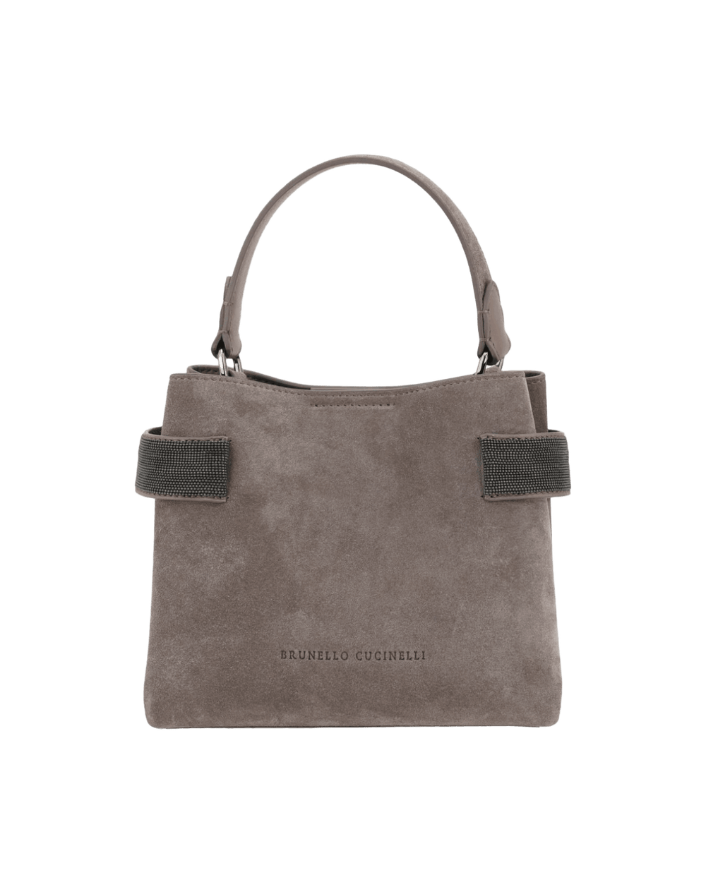 Brunello Cucinelli Suede Essence Small Top Handle Bag with Precious Bands Glam Steals