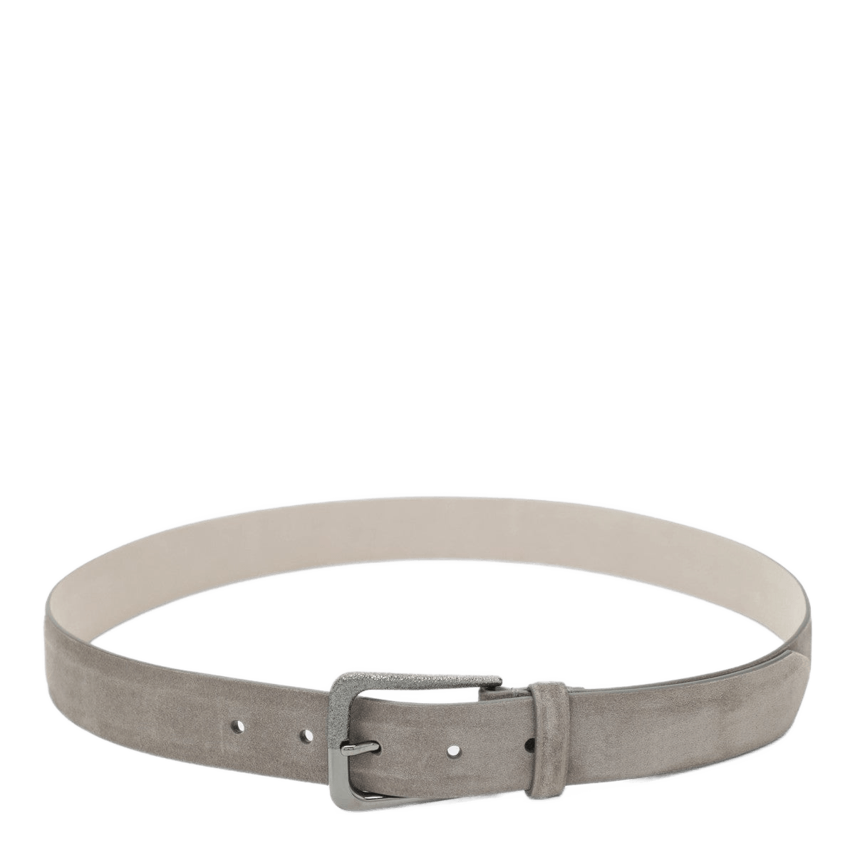 Brunello Cucinelli Suede Greige Leather Belt Glam Steals