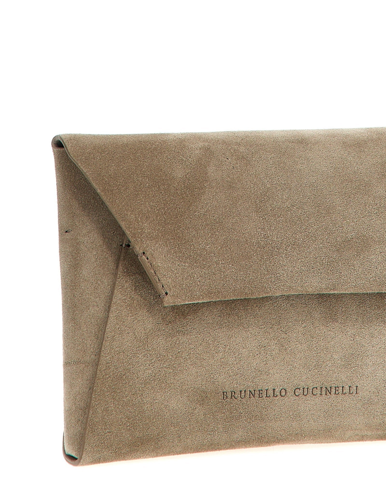 Brunello Cucinelli Suede Monile Clutch Bag Glam Steals