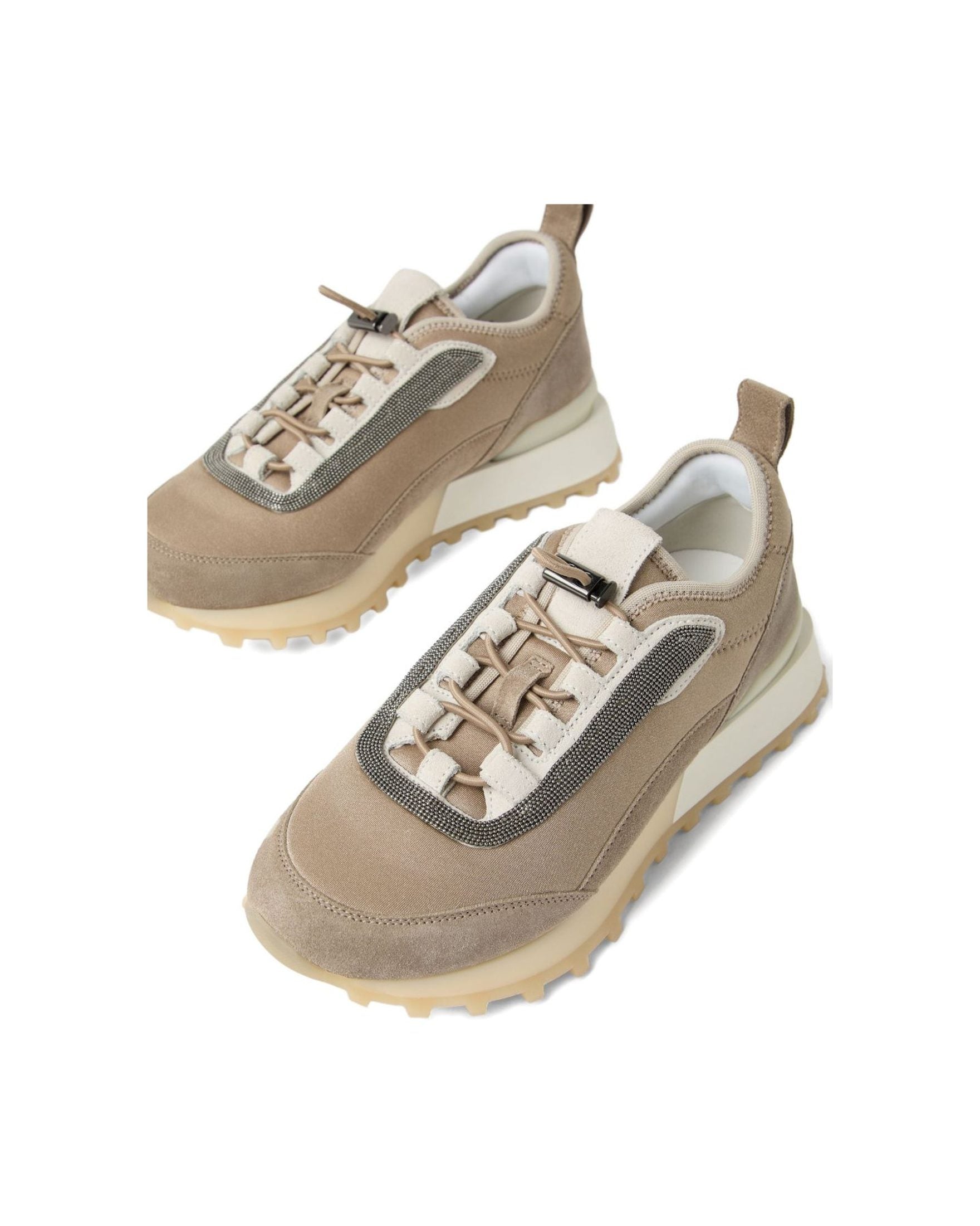 Brunello Cucinelli Suede Runners in Techno Fabric Glam Steals