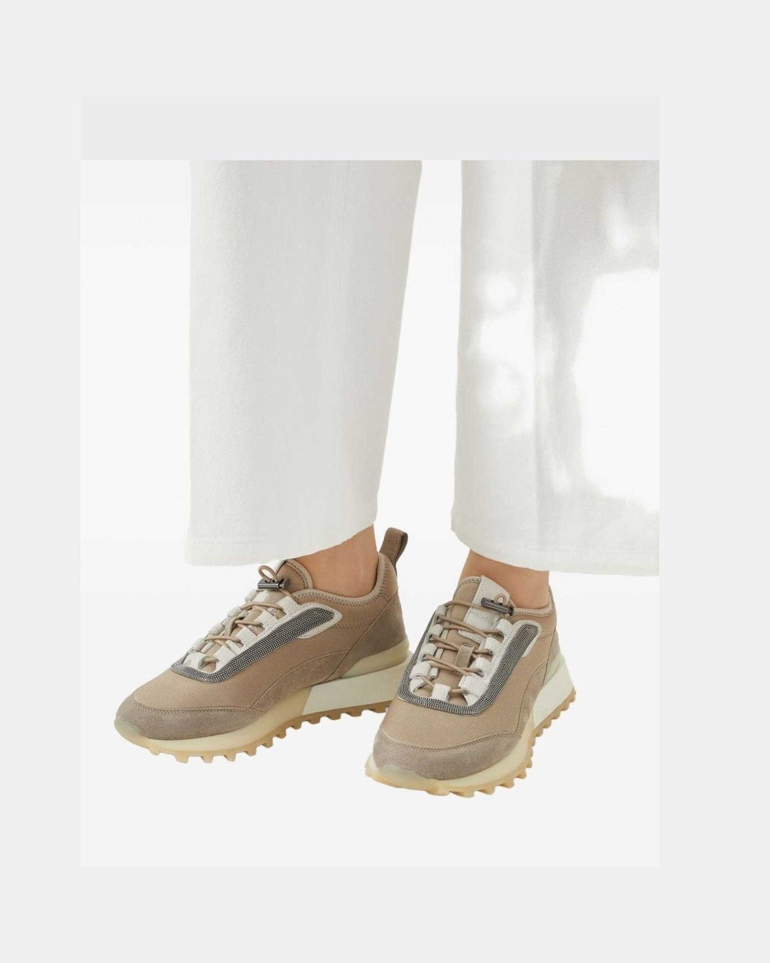 Brunello Cucinelli Suede Runners in Techno Fabric Glam Steals