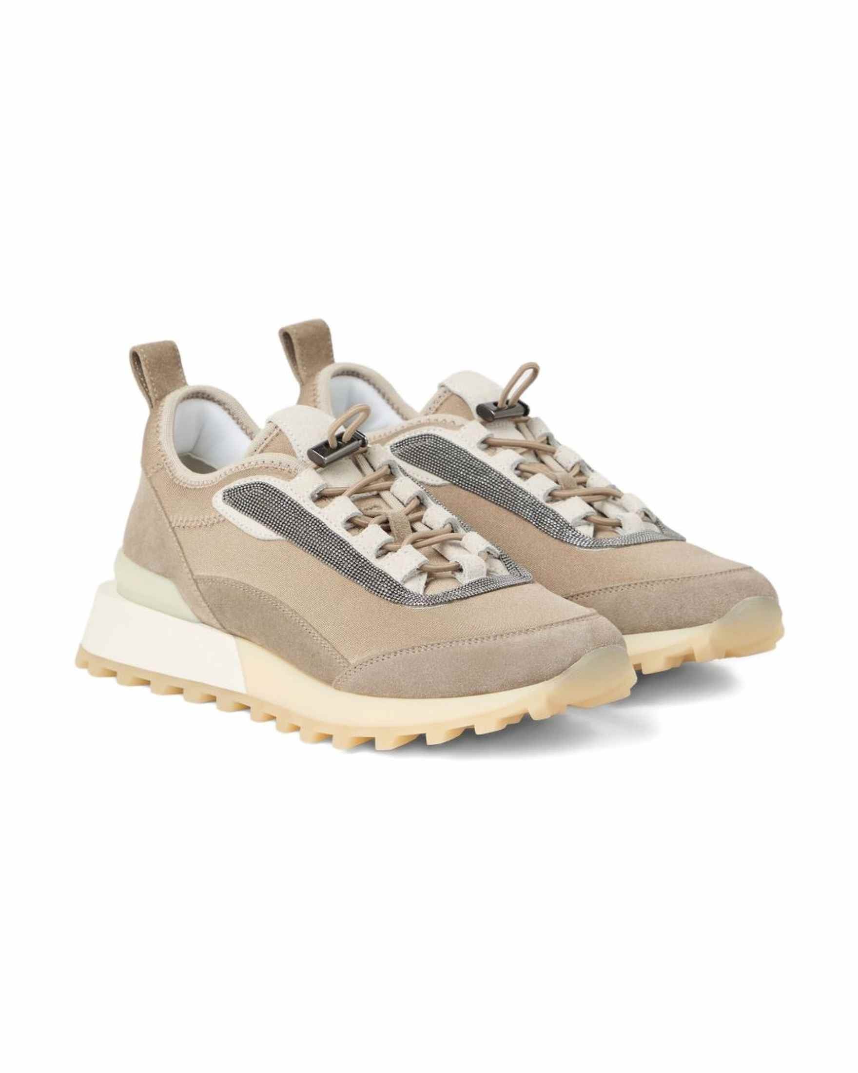 Brunello Cucinelli Suede Runners in Techno Fabric Glam Steals