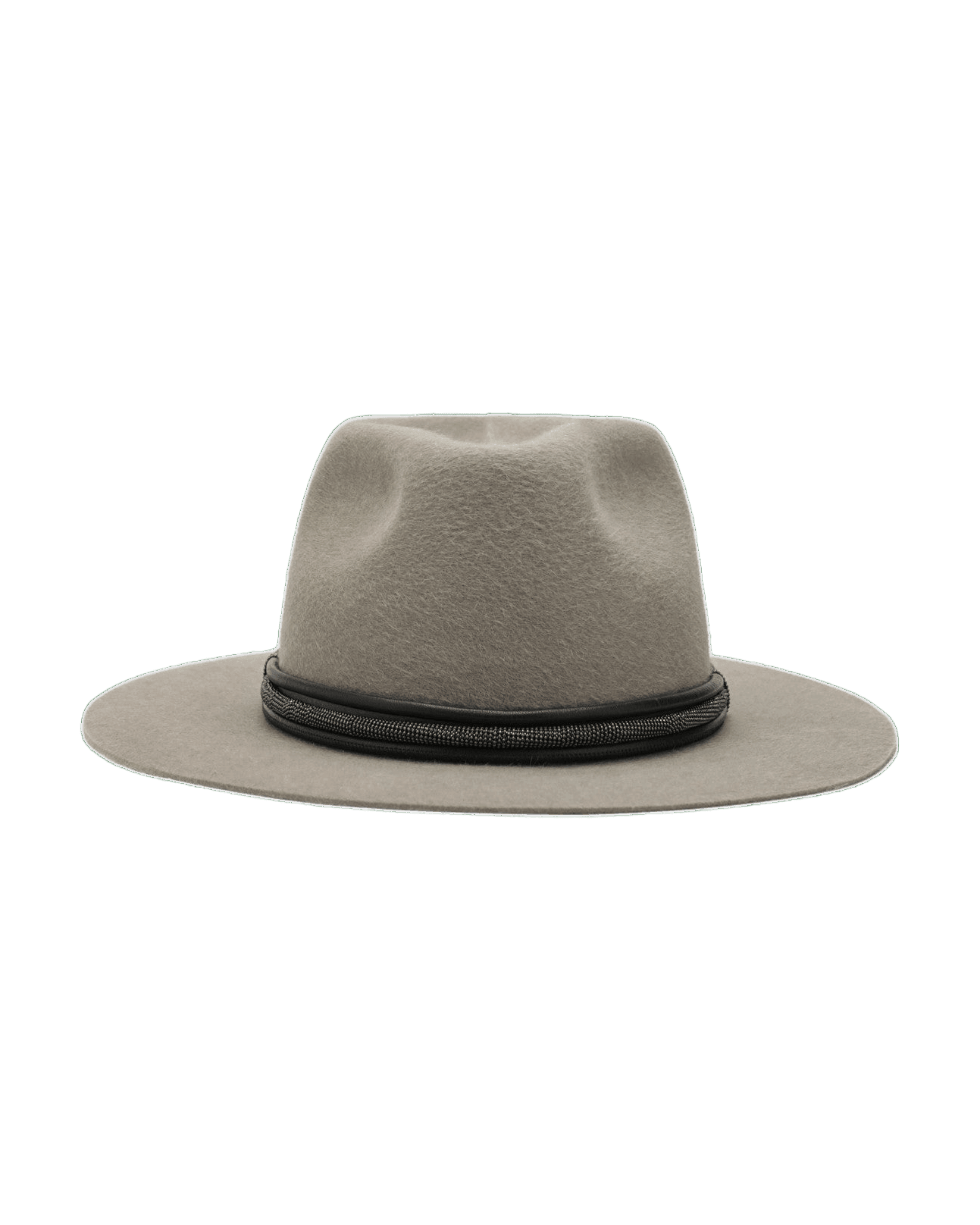 Brunello Cucinelli Taupe Leather Felt Fedora Glam Steals