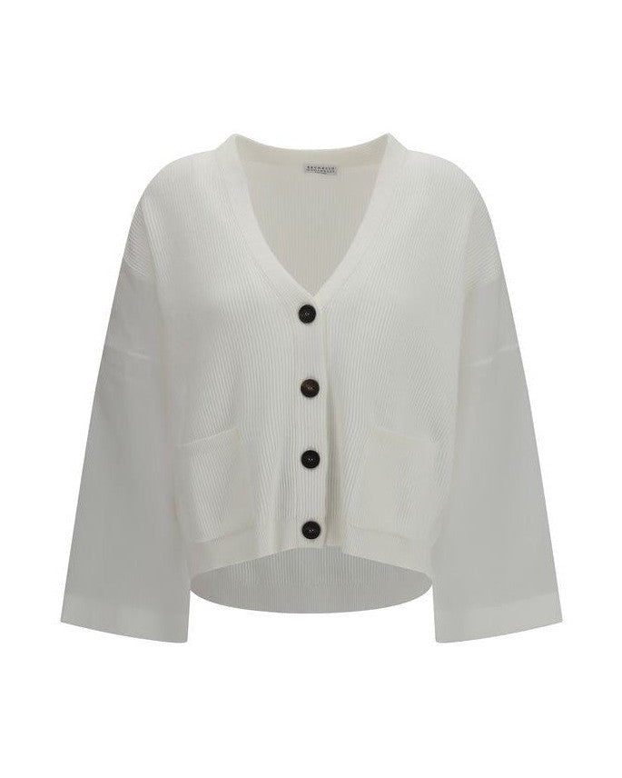 Brunello Cucinelli White Cotton Cardigan Glam Steals
