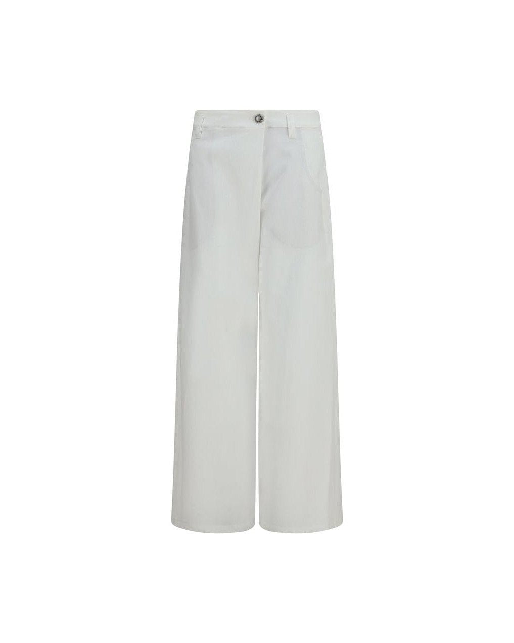 Brunello Cucinelli White Cotton Casual Pant Glam Steals