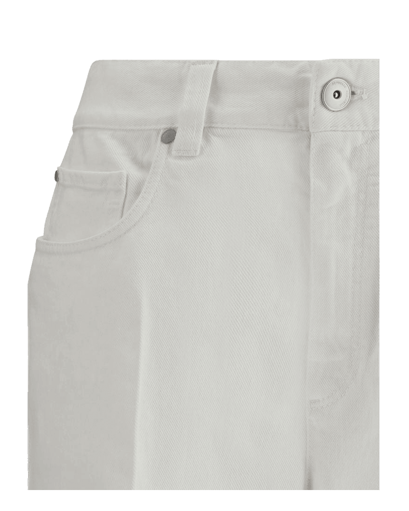 Brunello Cucinelli White Cotton Cropped Jeans Glam Steals