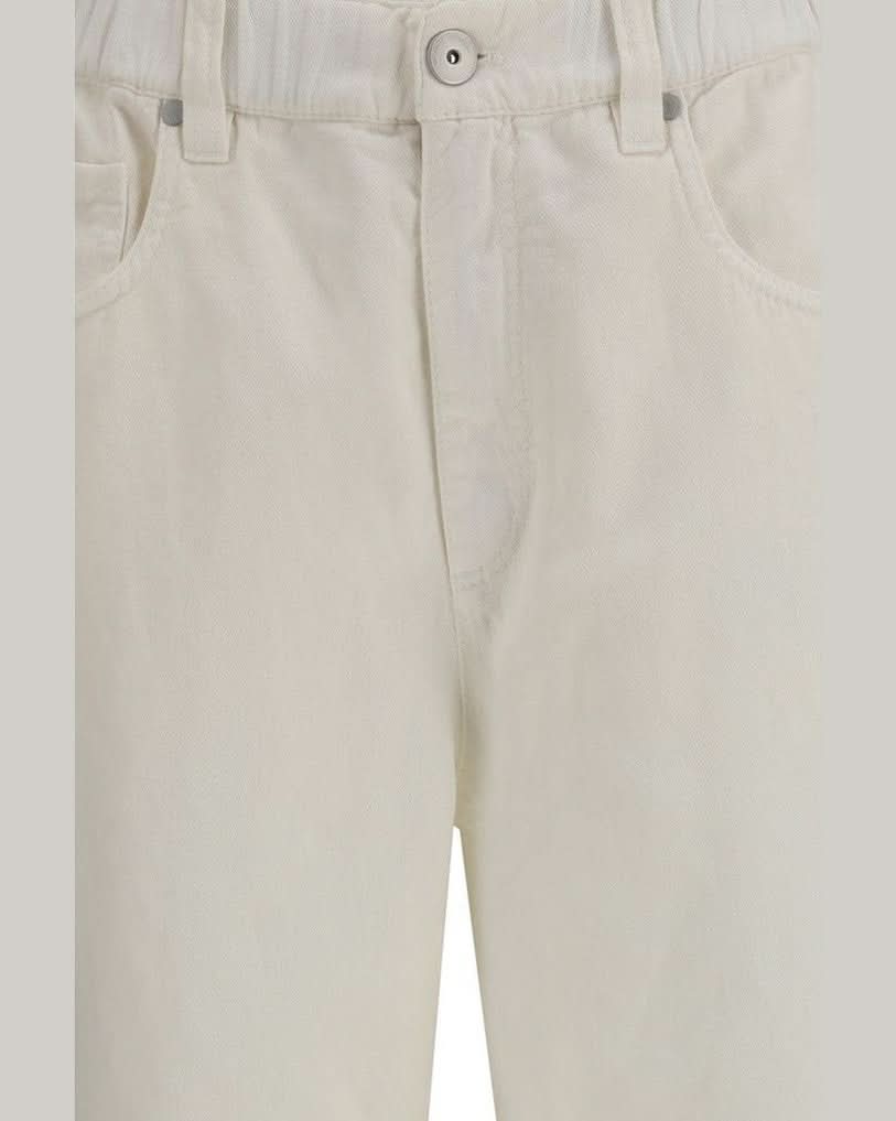 Brunello Cucinelli White Cotton Jeans Denim