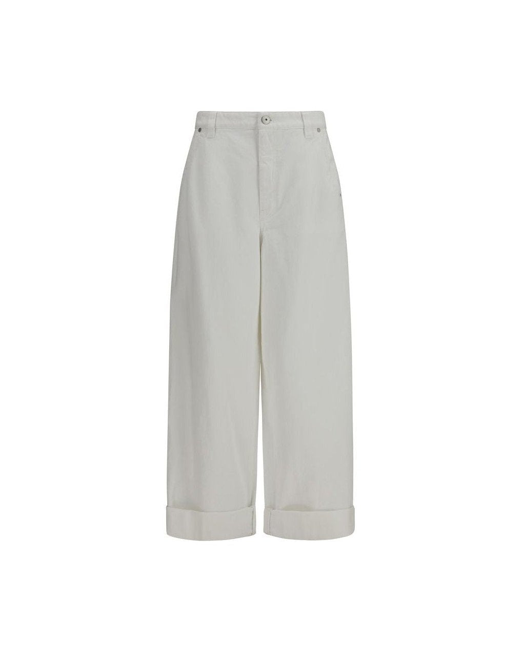 Brunello Cucinelli White Cotton Pant Glam Steals