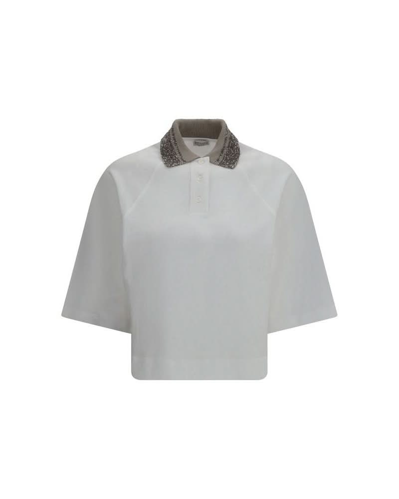 Brunello Cucinelli White Cotton Polo Shirt Glam Steals
