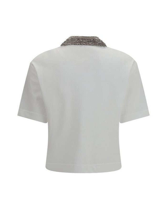 Brunello Cucinelli White Cotton Shortsleeve Shirt Glam Steals
