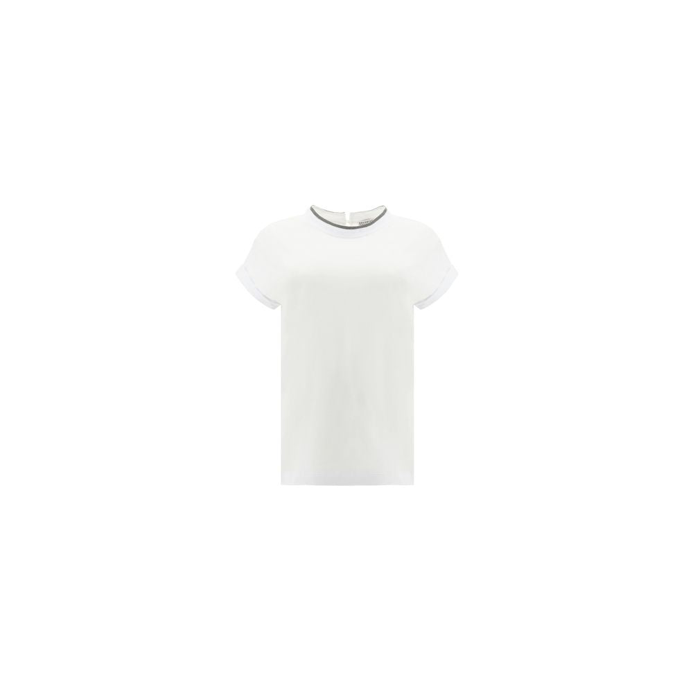 Brunello Cucinelli White Elastane T-shirt Glam Steals