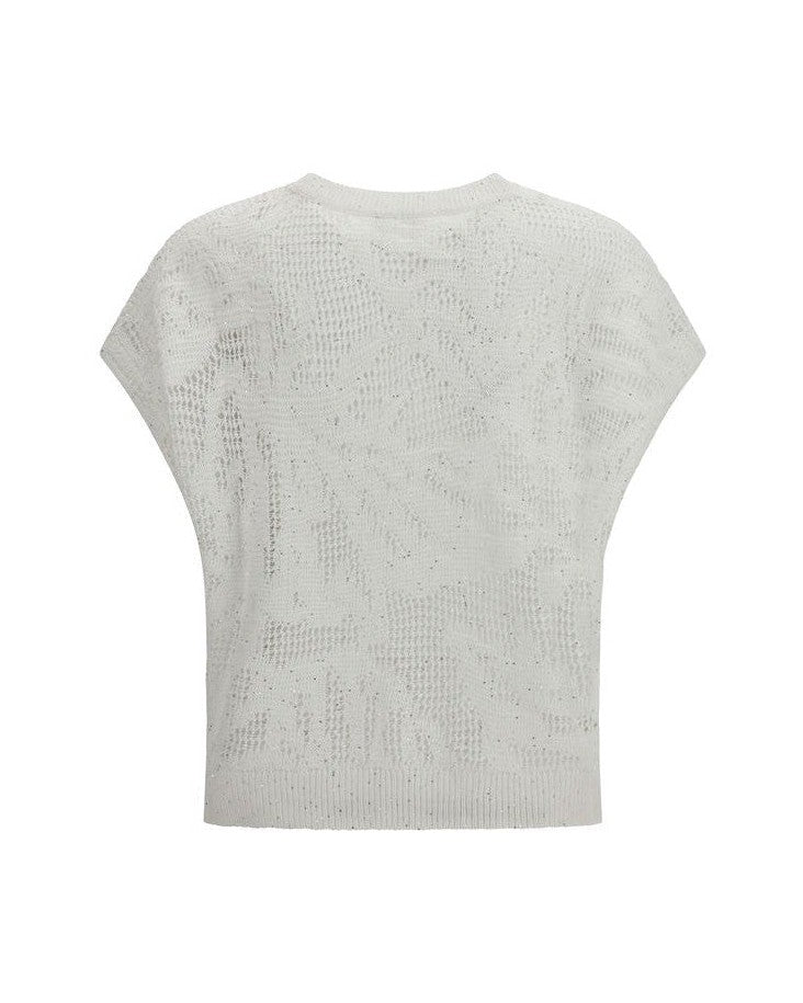 Brunello Cucinelli White Linen T-shirt Glam Steals