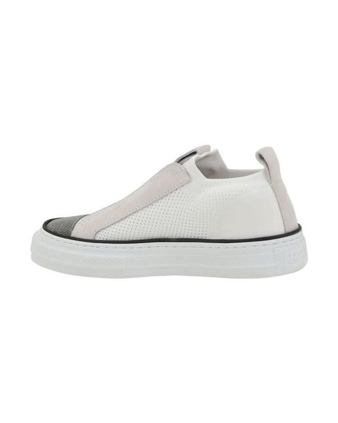 Brunello Cucinelli White Nylon Low Top Sneakers