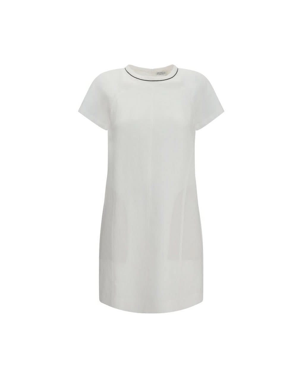 Brunello Cucinelli White Viscose Dress Glam Steals