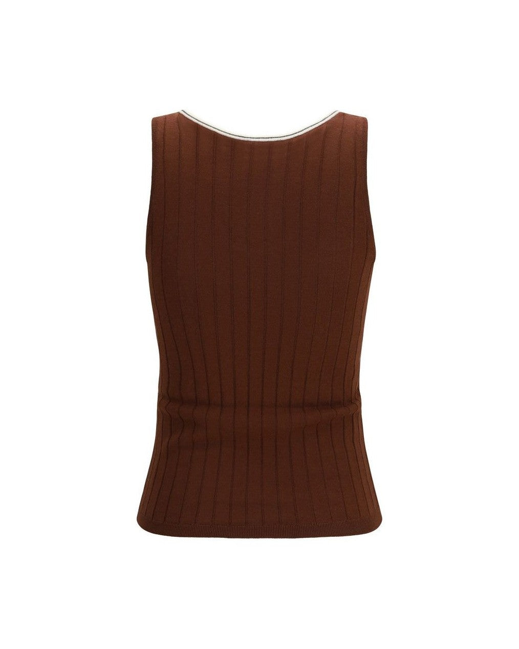 Brunello Cucinelli Wool Bordeaux Oves Aries Sleeveles T-shirt Glam Steals