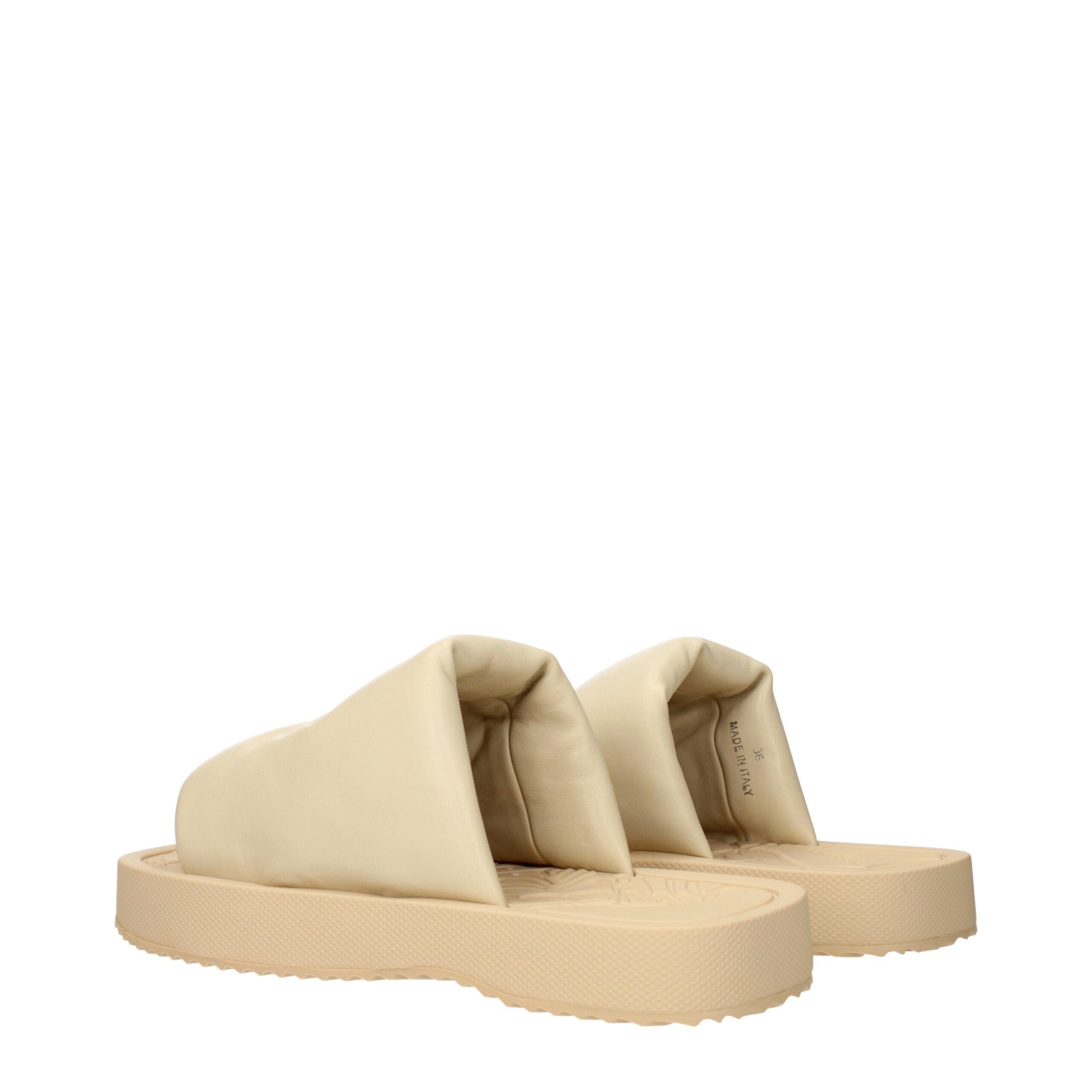 Burberry Beige Leather Slippers Sandals Glam Steals