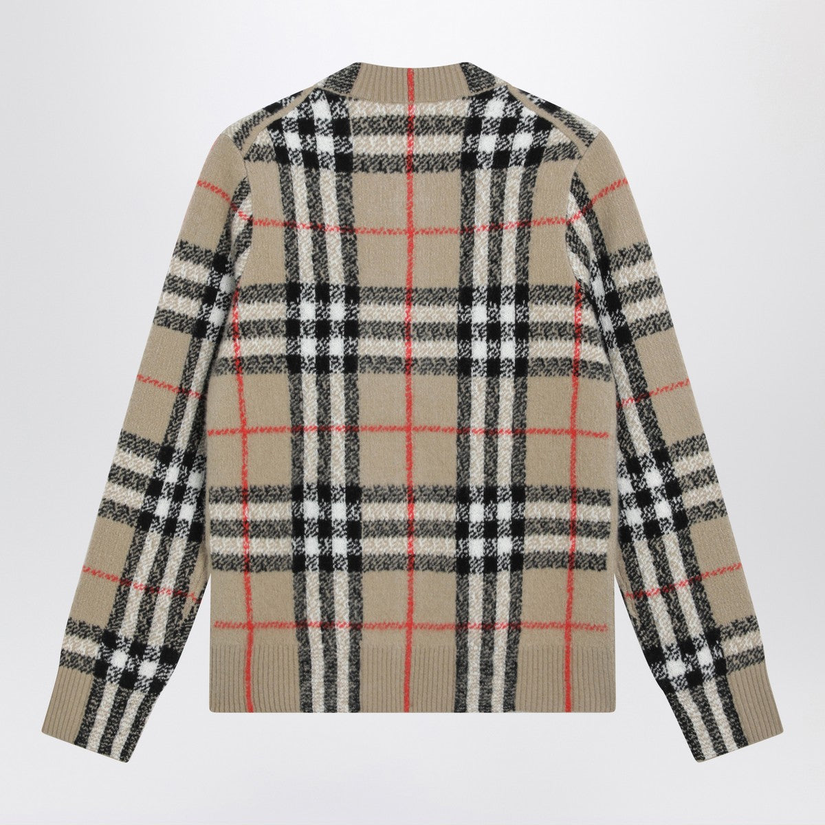 Burberry Beige Wool Check Cashmere Cardigan Glam Steals