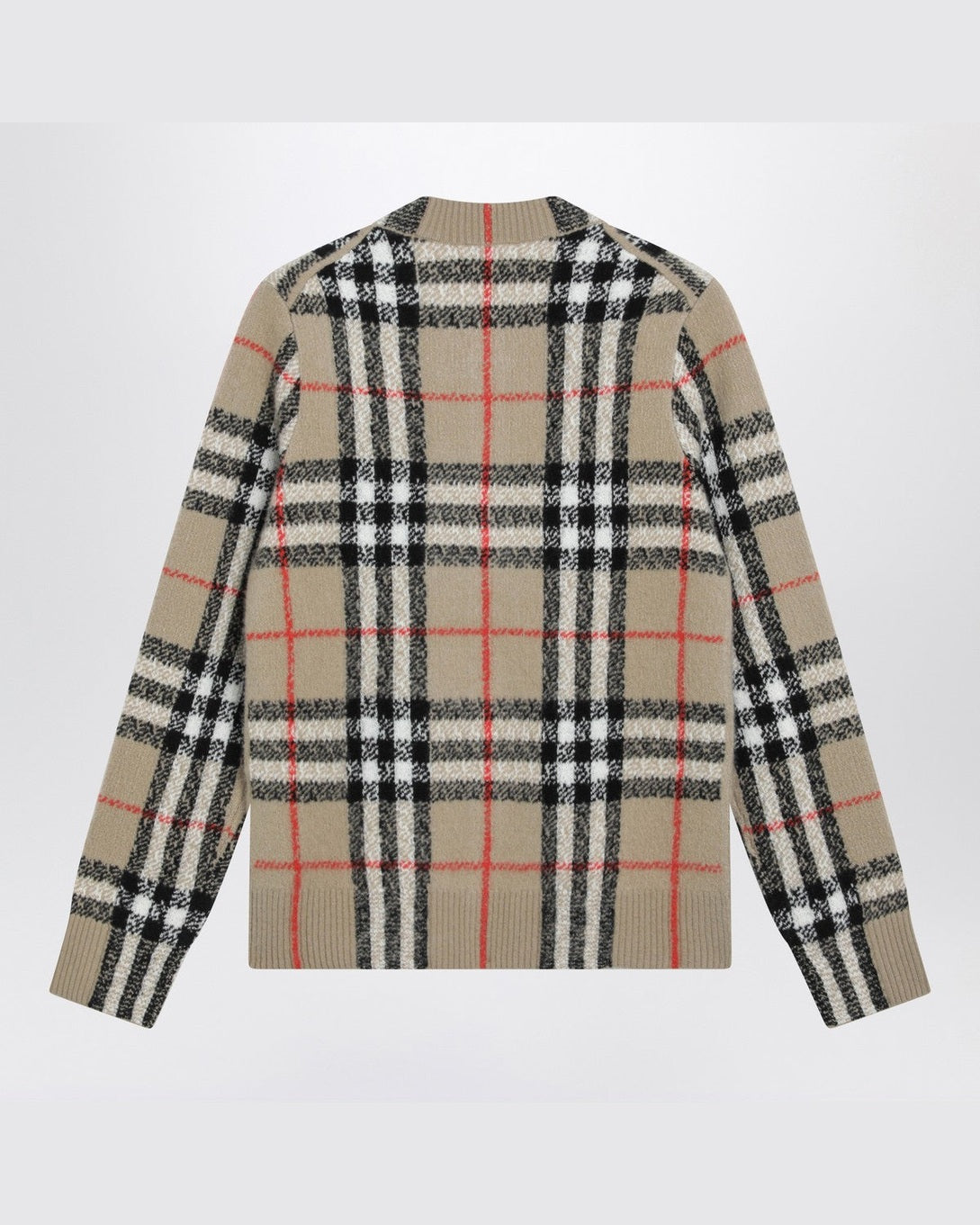 Burberry Beige Wool Check Cashmere Cardigan Glam Steals
