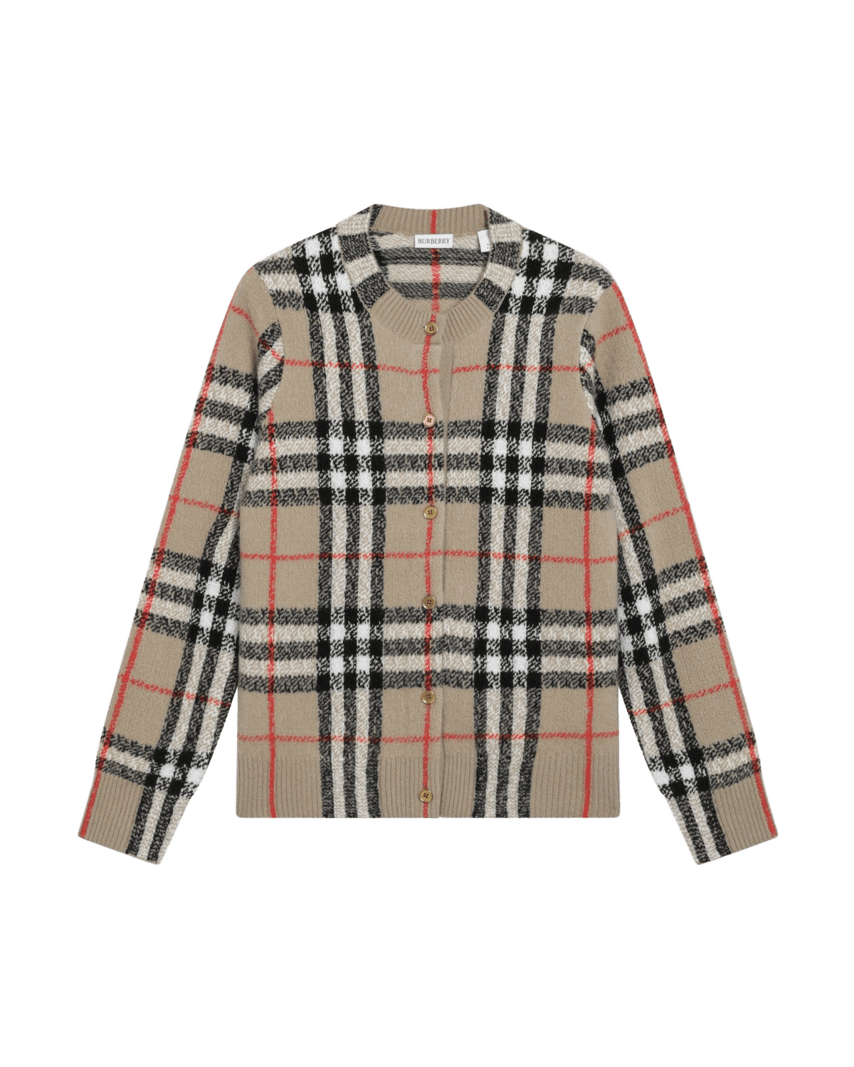 Burberry Beige Wool Check Cashmere Cardigan Glam Steals