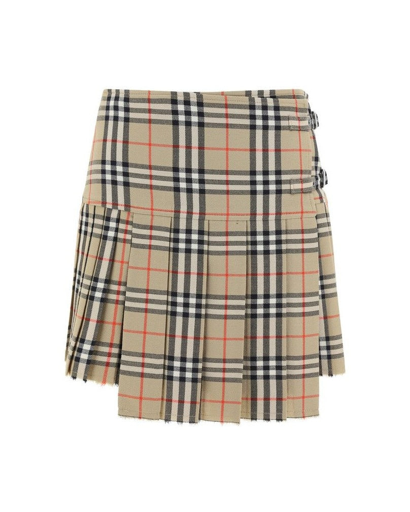Burberry Beige Wool Oves Aries Mini Skirt Glam Steals