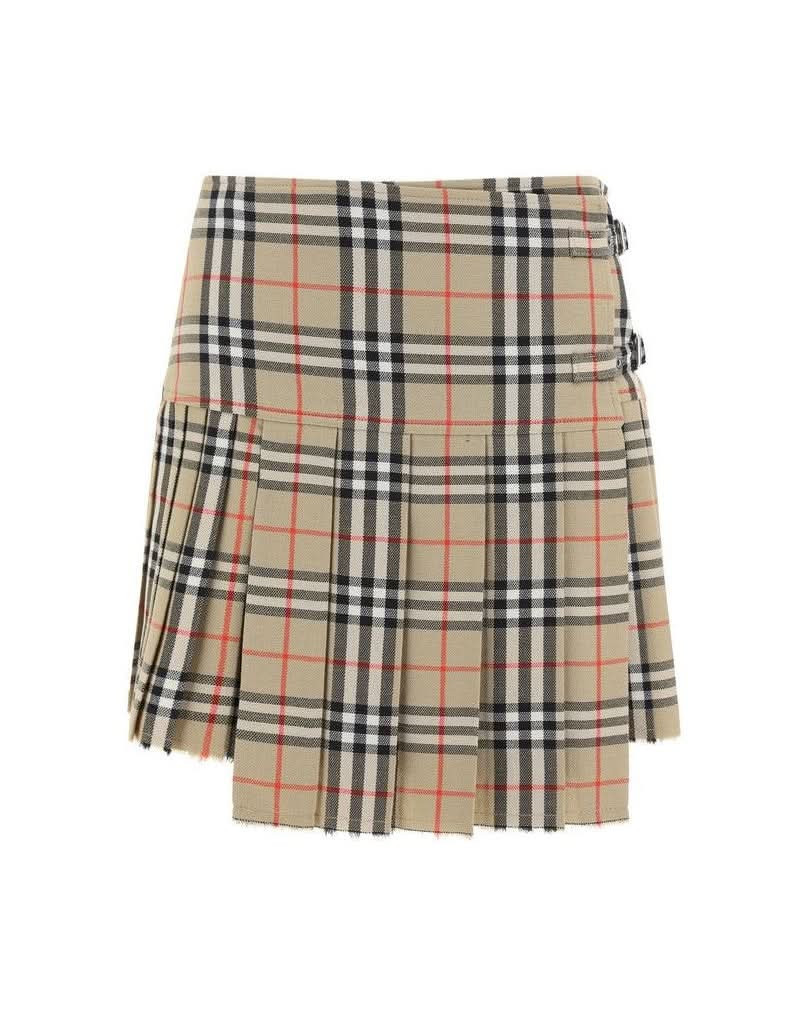 Burberry Beige Wool Oves Aries Mini Skirt Glam Steals