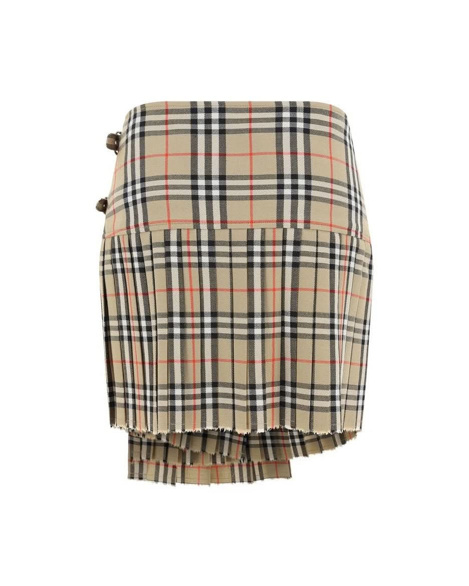 Burberry Beige Wool Oves Aries Mini Skirt Glam Steals