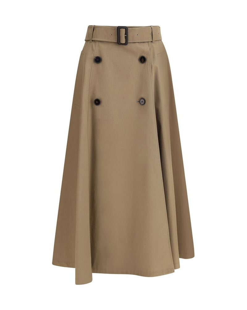 Burberry Brown Cotton Midi Skirt Glam Steals