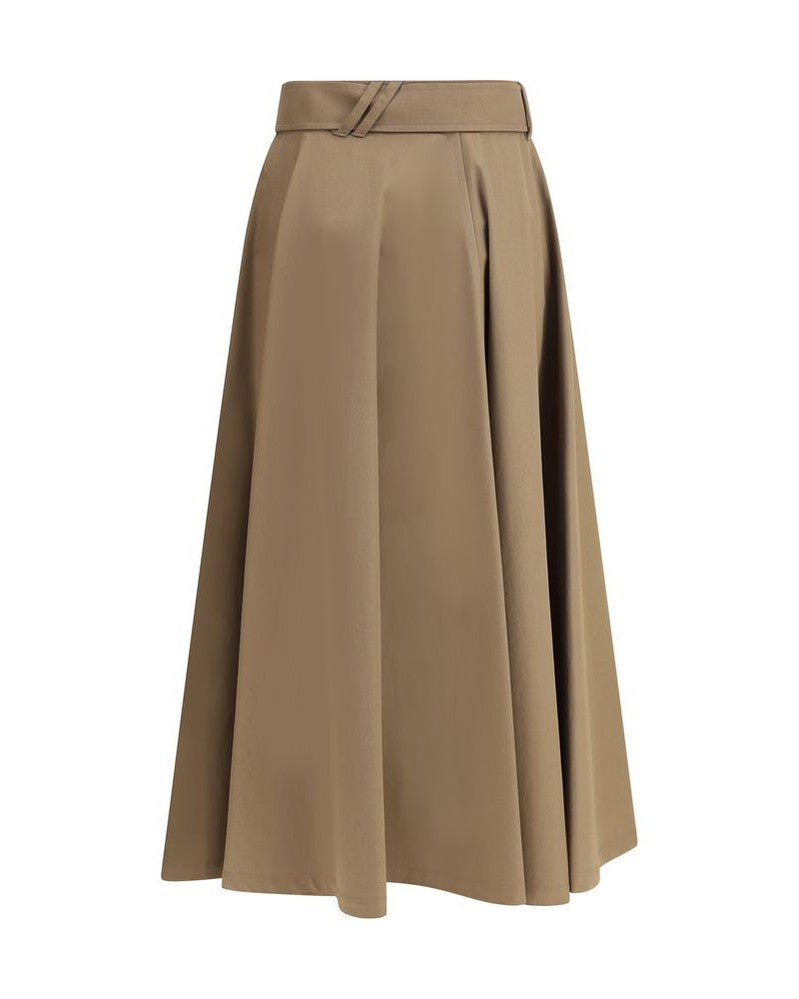 Burberry Brown Cotton Midi Skirt Glam Steals