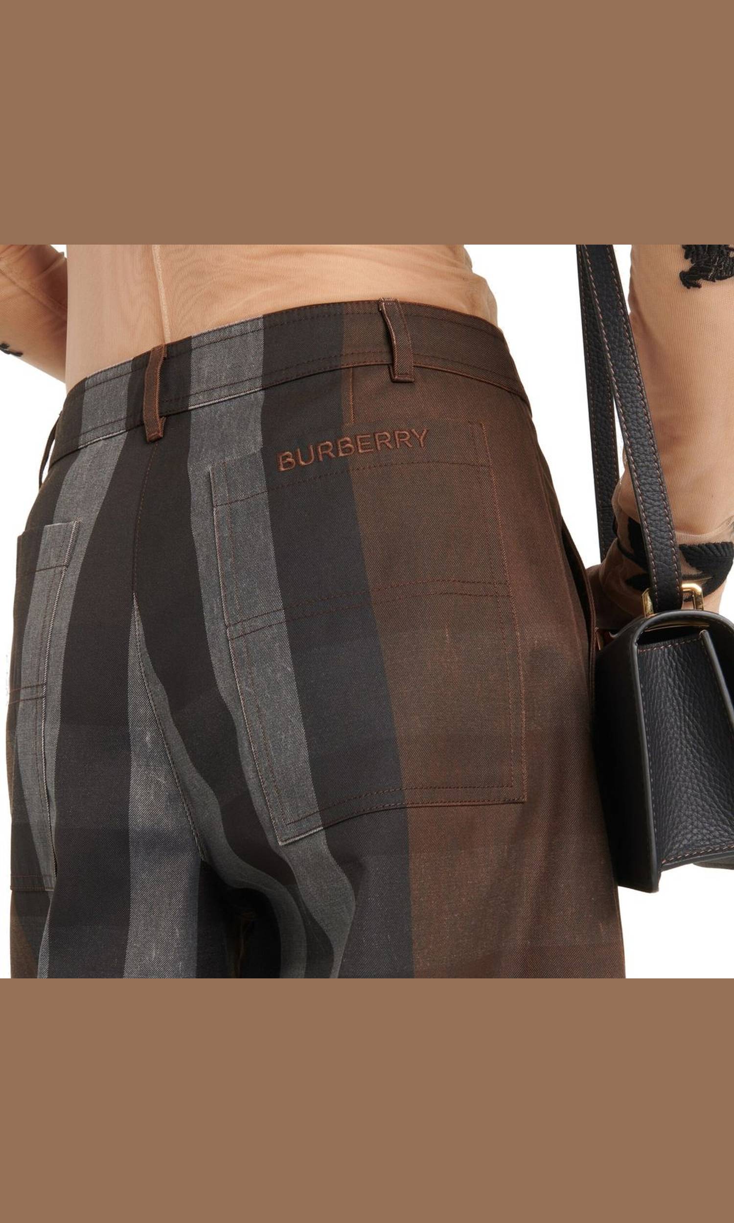 Burberry Canvas Checked Wide Leg Pant Glam Steals
