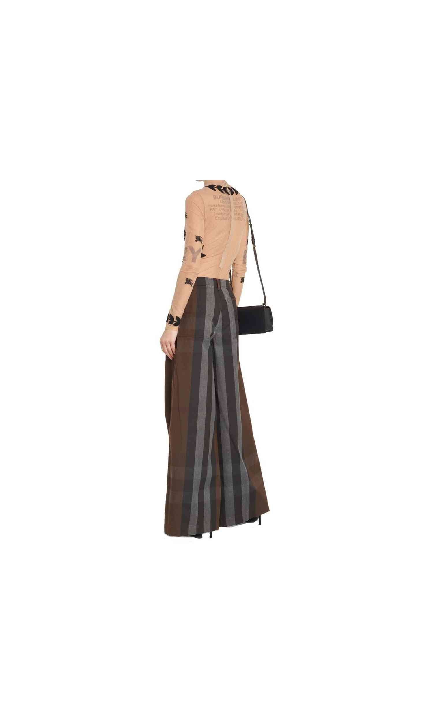 Burberry Canvas Checked Wide Leg Pant Glam Steals