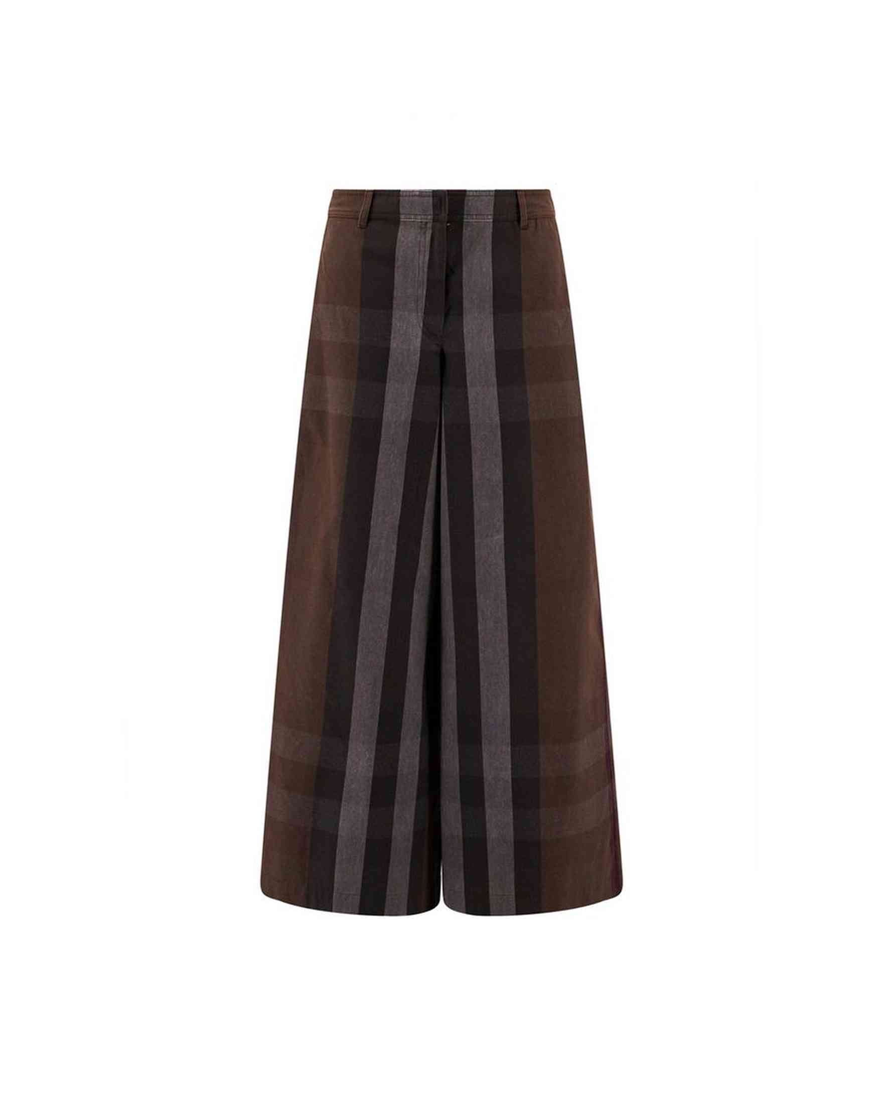 Burberry Canvas Checked Wide Leg Pant Glam Steals