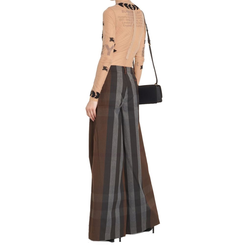 Burberry Canvas Checked Wide Leg Pant Glam Steals