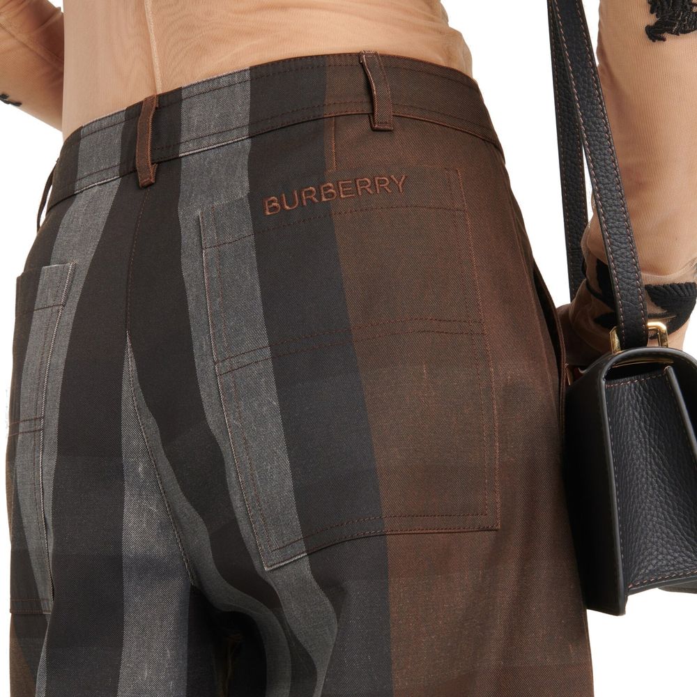 Burberry Canvas Checked Wide Leg Pant Glam Steals