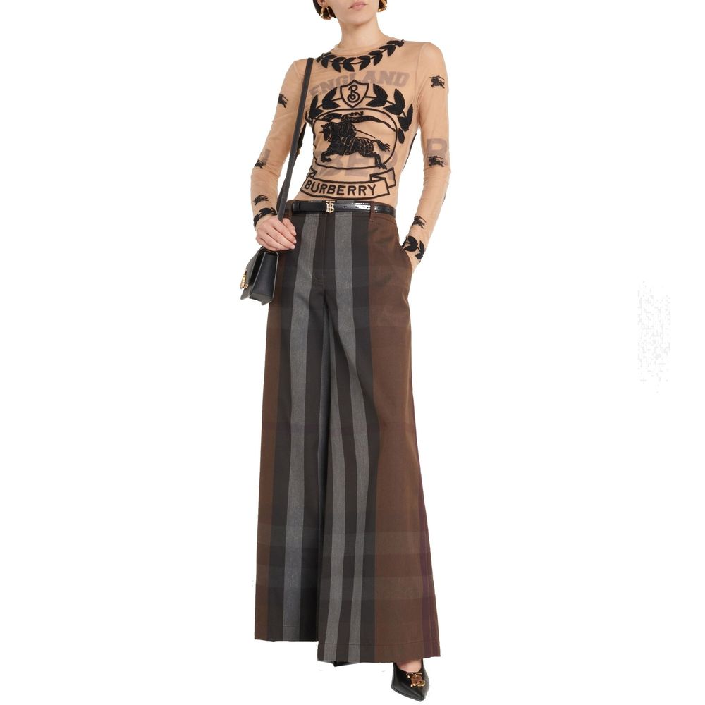 Burberry Canvas Checked Wide Leg Pant Glam Steals