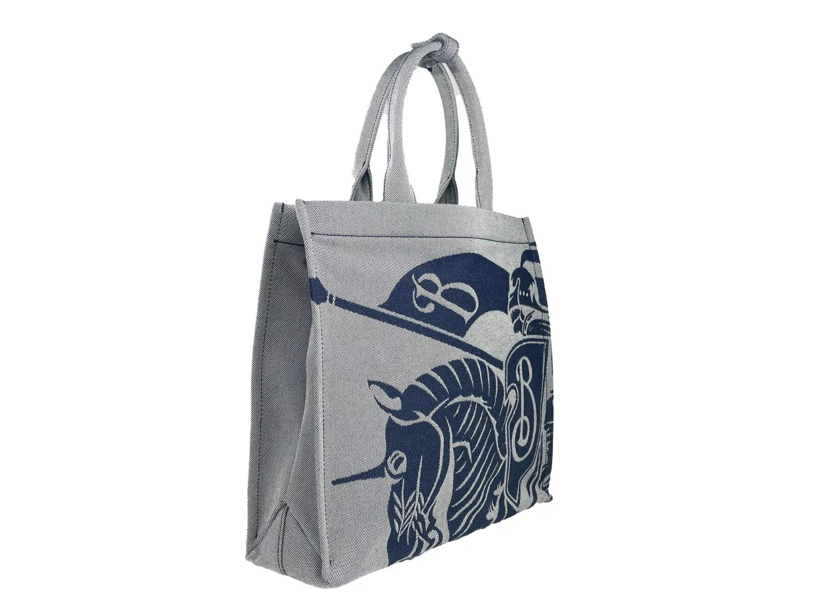 Burberry Ekd Canvas Tote Bag With Coin Navy Pouch Glam Steals