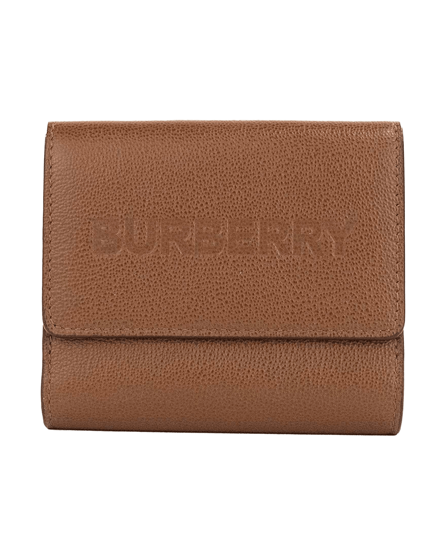 Burberry Luna Tan Grained Leather Small Coin Pouch Snap Wallet Glam Steals