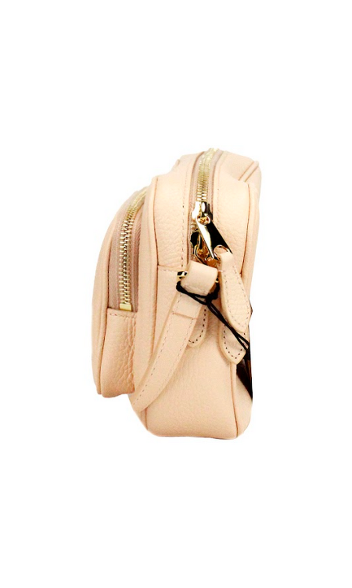 Burberry Small Branded Grainy Leather Camera Crossbody Peach Pink Bag Glam Steals