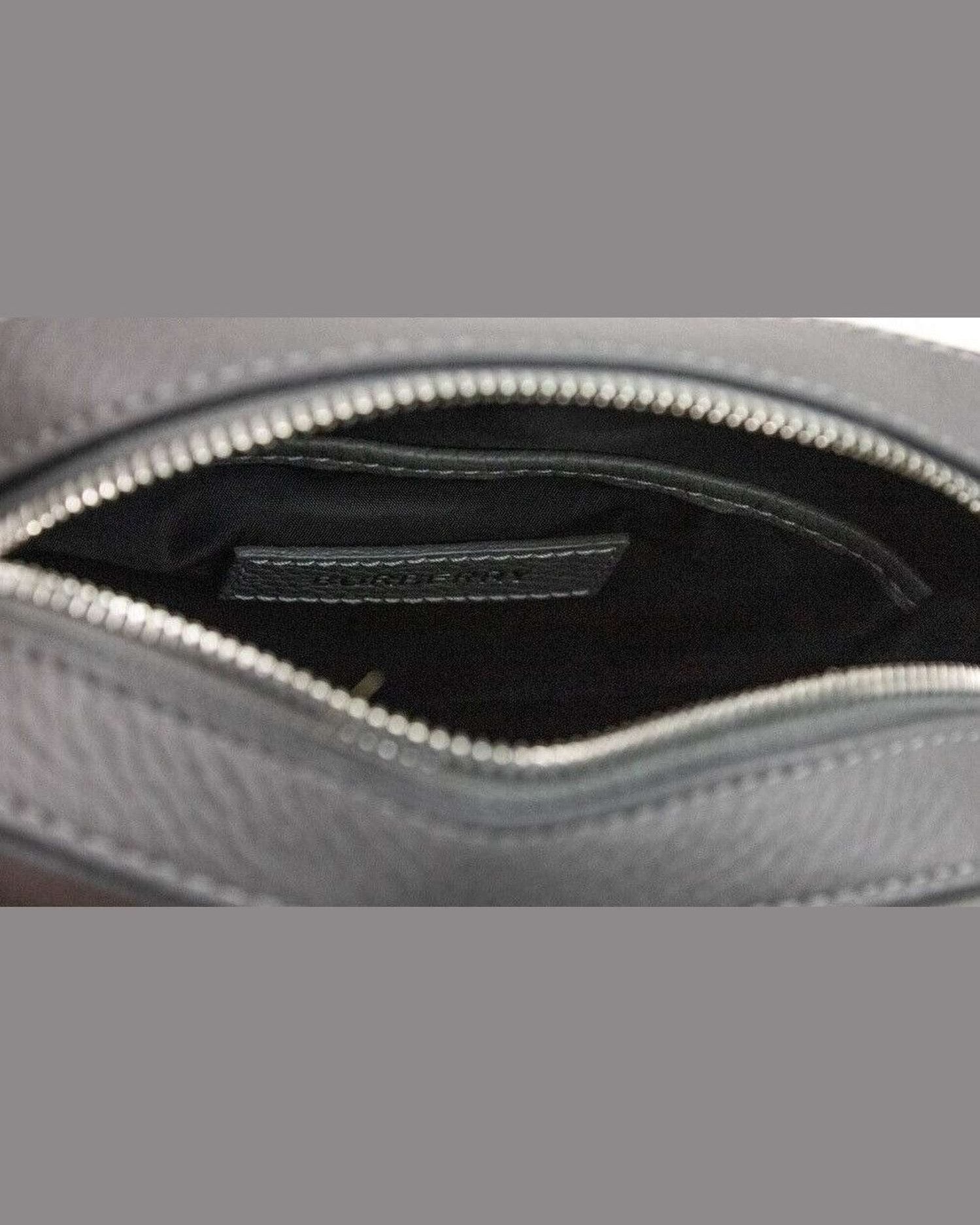 Burberry Thornton Small Embossed Logo Grainy Leather Crossbody Grey Handbag Glam Steals