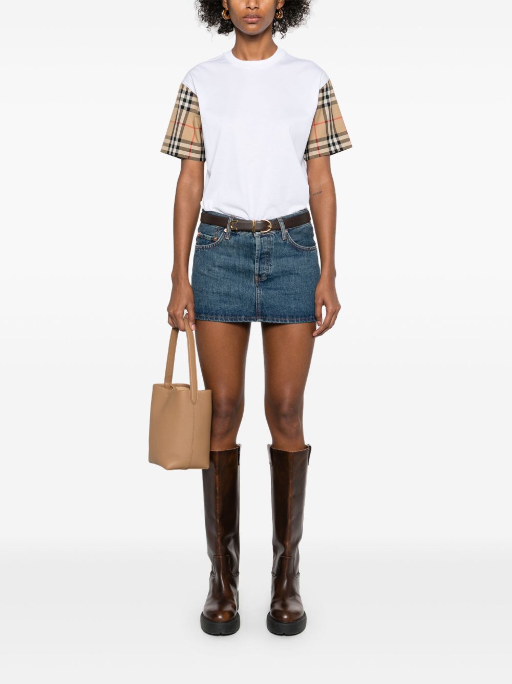 Burberry Vintage Check Sleeve T-shirt Glam Steals