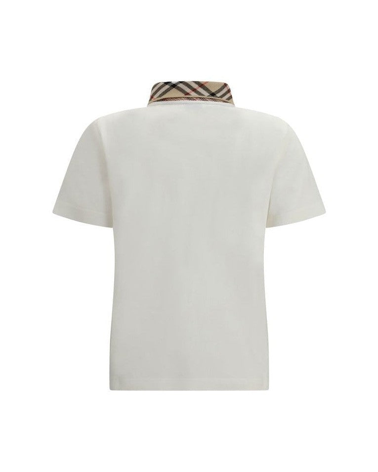 Burberry White Cotton Polo Shirt