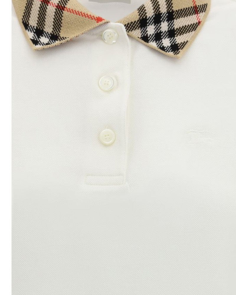 Burberry White Cotton Polo Shirt