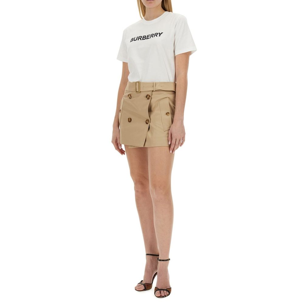 Burberry White Cotton T-shirt Glam Steals